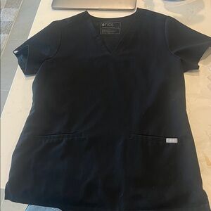 Figs Black Technical Collection 2 pocket Top